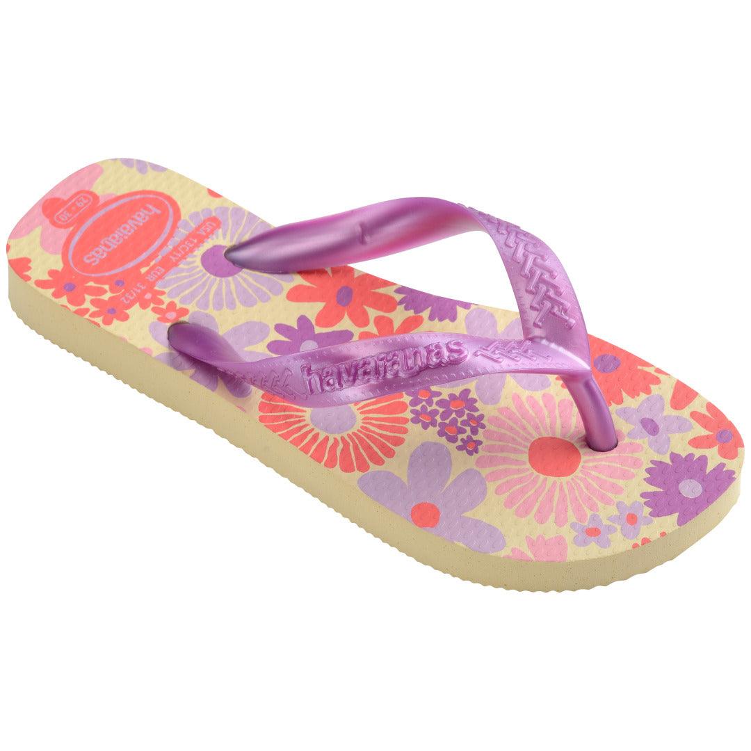 Chinelo Infantil Flores Buttercream: Conforto e Estilo Floral para Crianças