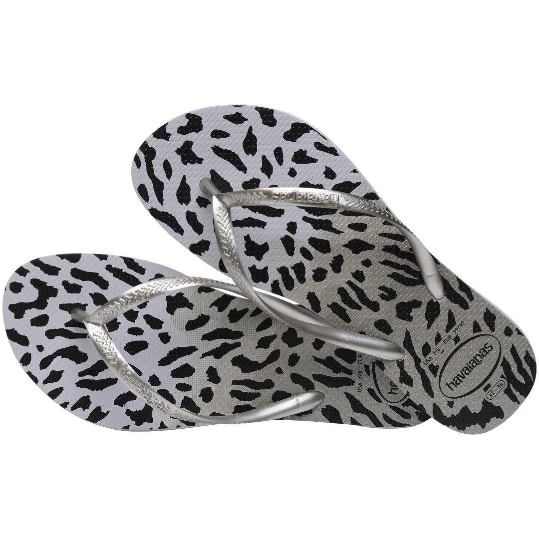 Chinelo Slim Animals Estampa Onça Elegante Delicadeza Conforto Verão Feminino