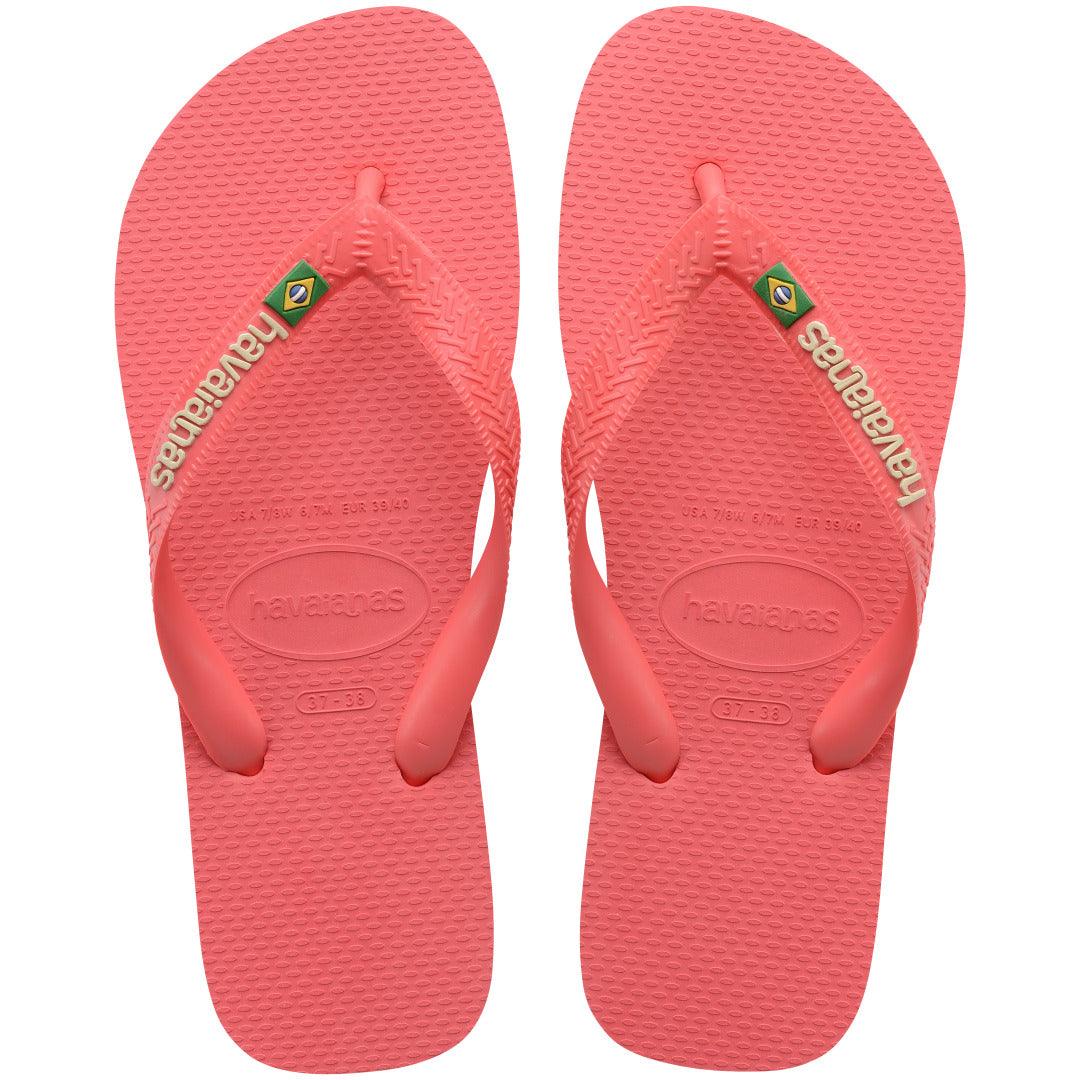 Chinelo Brasil Logo Coral Tropical Confortável Estiloso Verão Durável Icônico