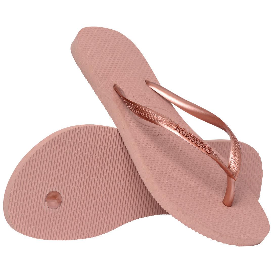 Chinelo Slim Logo Metálico Feminino Confortável Elegante Verão Praia