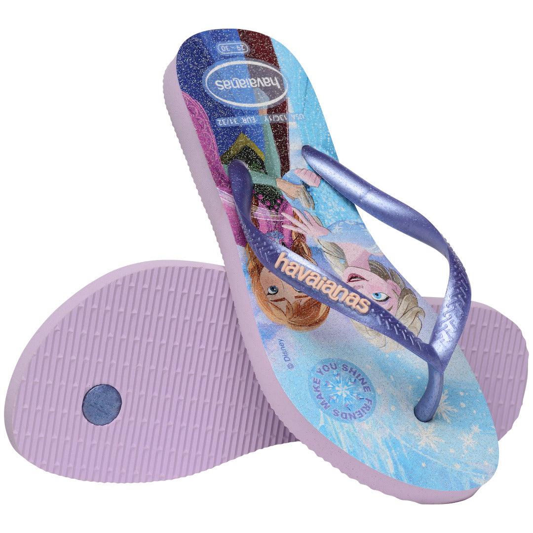 Chinelo Infantil Slim Princesas Disney Roxo Glitter Conforto Meninas