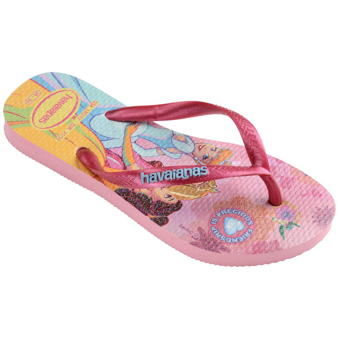 Chinelo Infantil Slim Princesas Rosa Glow com Glitter para Meninas