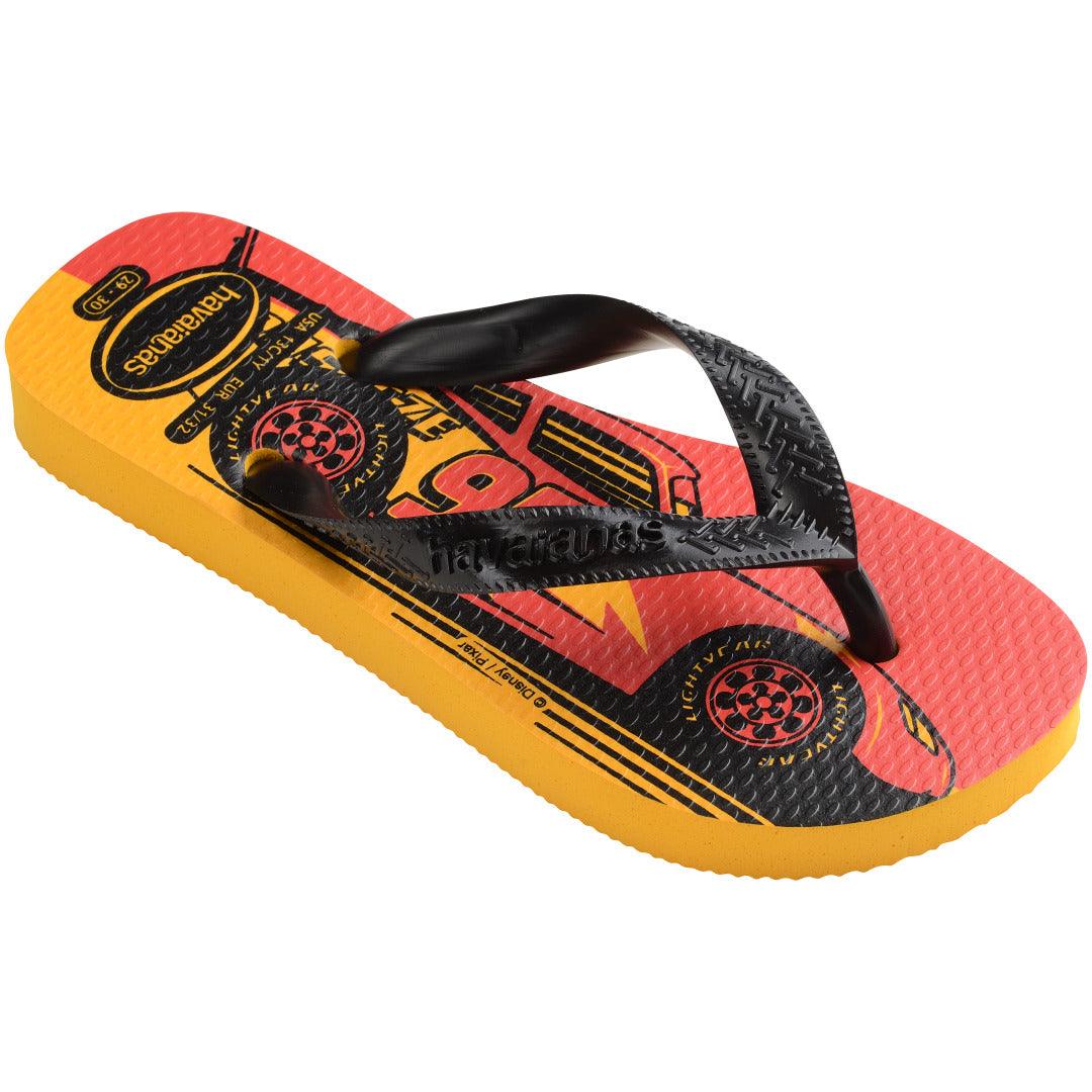 Chinelo Kids Carros Amarelo Pop Conforto Radicais Original Infantil