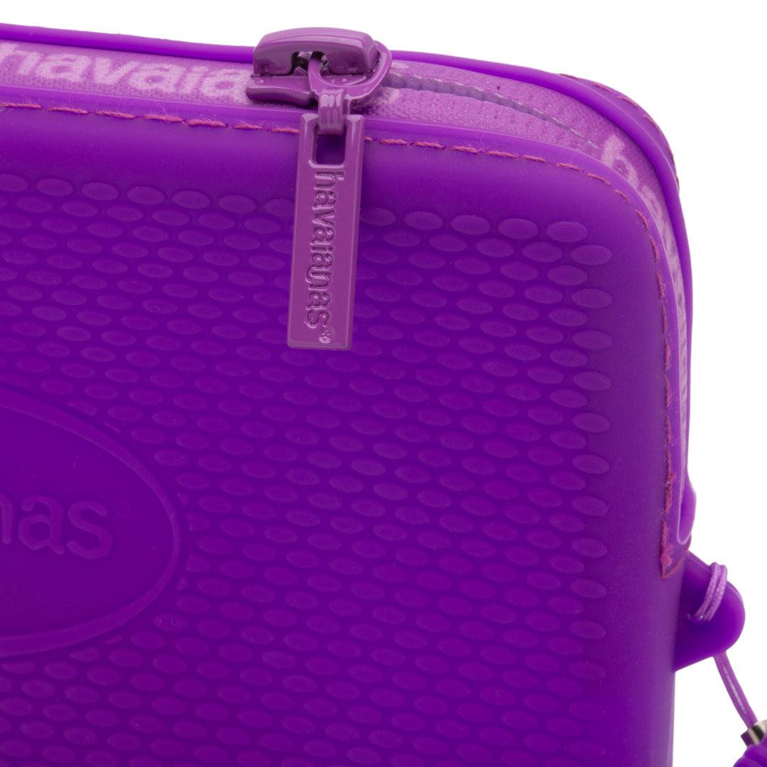 Mini Bolsa Logo Silicone Roxo Betta Versátil Carteira Necessaire Praia
