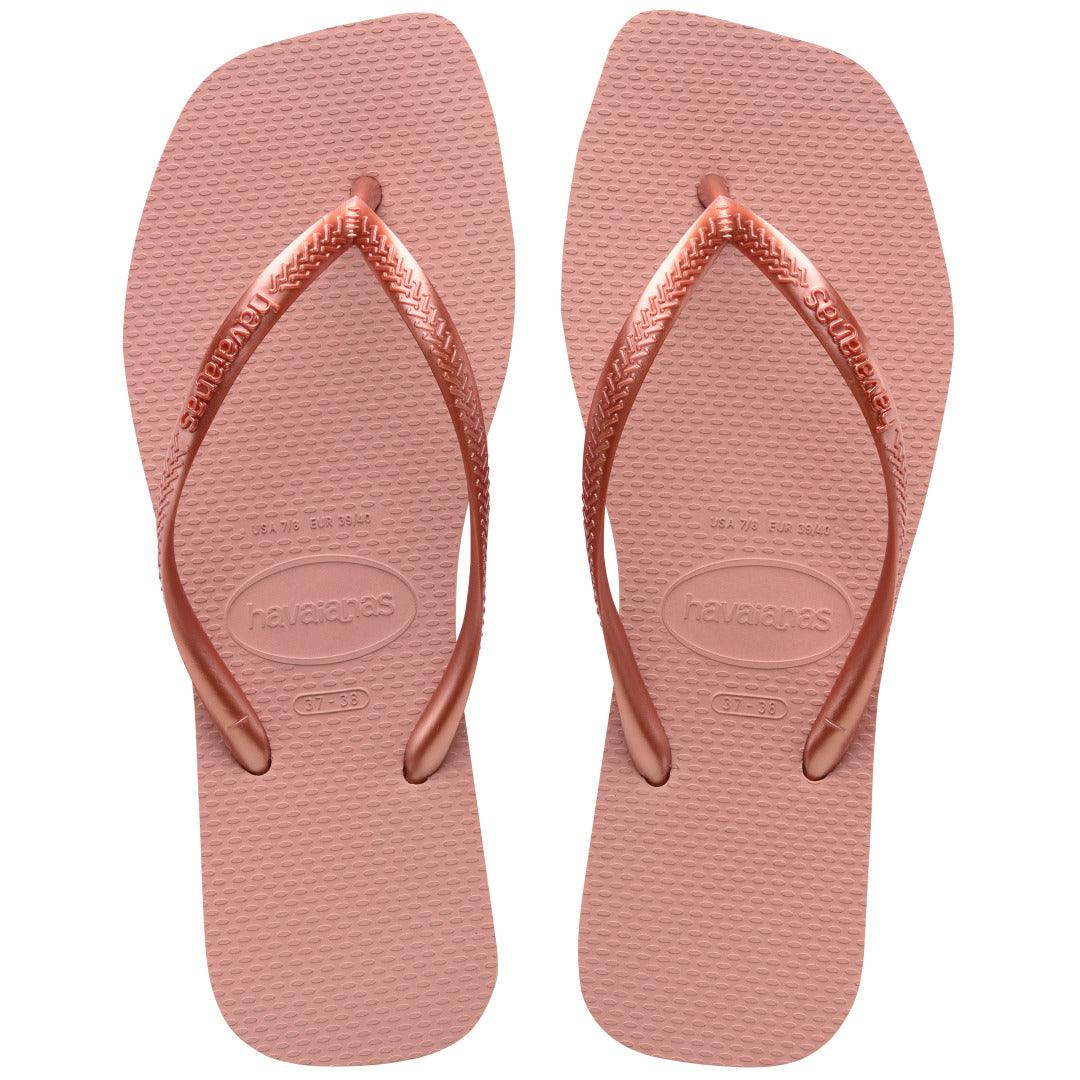 Chinelo Slim Square Rosa Crocus Feminino Moderno Confortável Verão Elegante