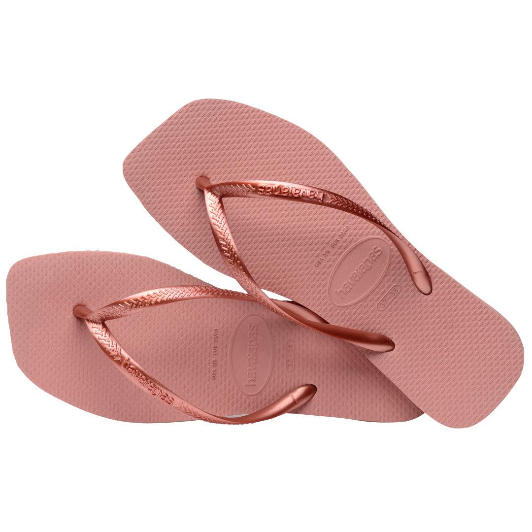 Chinelo Slim Square Rosa Crocus Feminino Moderno Confortável Verão Elegante