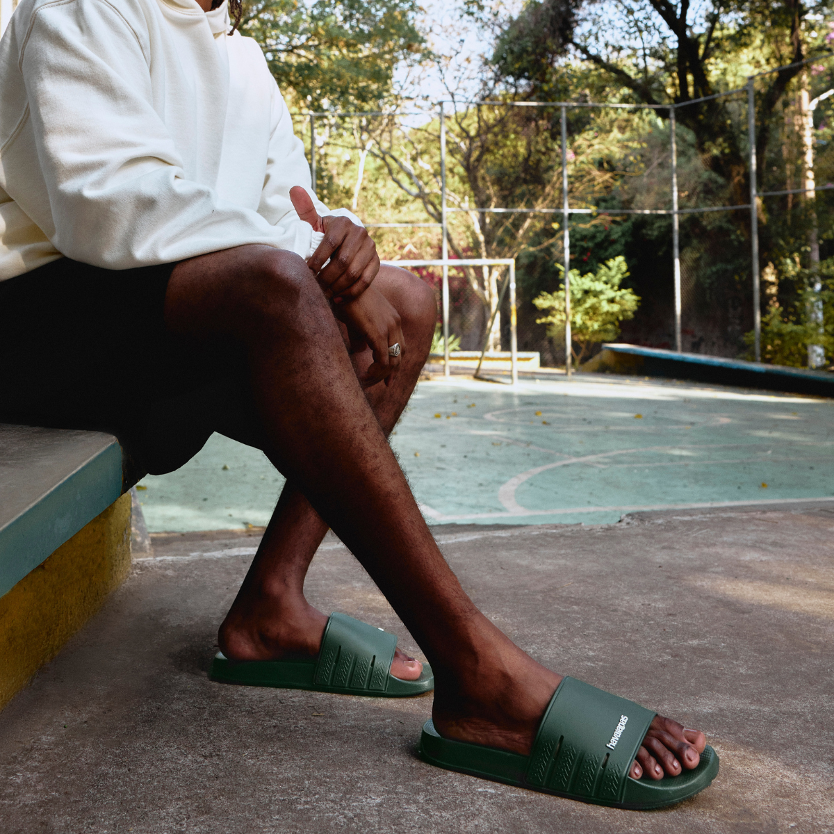 Chinelo Slide  Zero Unissex Verde Olive Conforto Leve Durável Verão