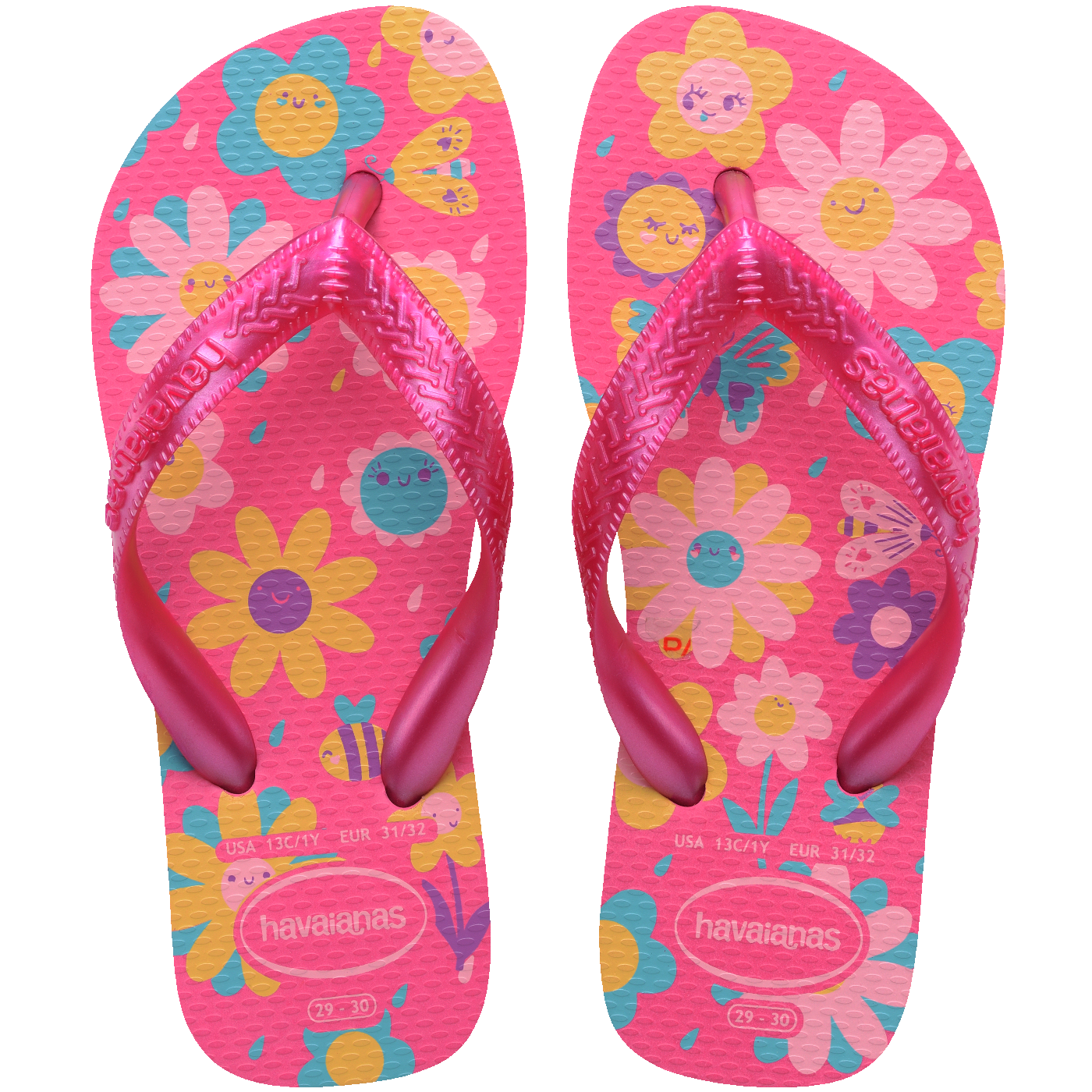 Chinelo  Infantil Flores Moranguinhos: Conforto Rosa Flux para Meninas