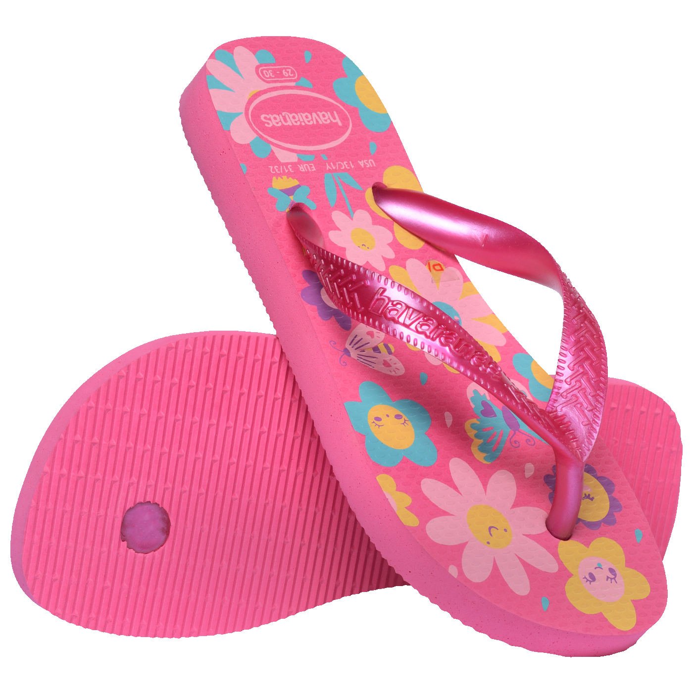 Chinelo  Infantil Flores Moranguinhos: Conforto Rosa Flux para Meninas
