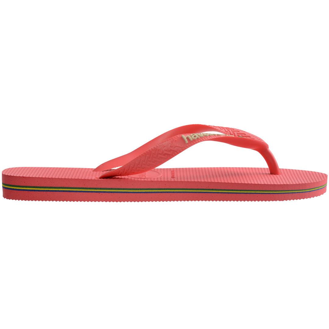 Chinelo  Brasil Logo Coral Tropical Confortável Estiloso Verão Durável Icônico