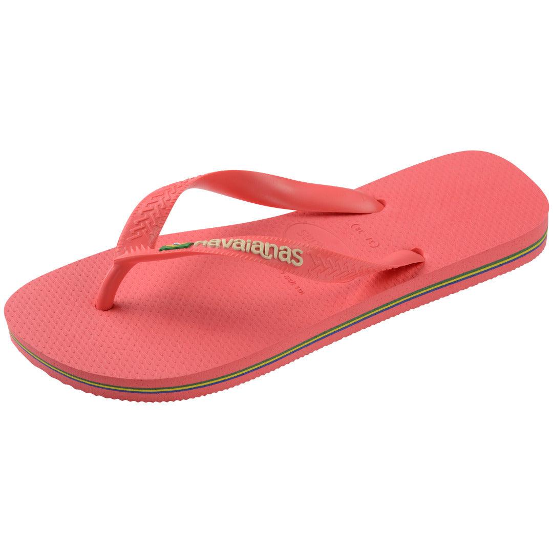 Chinelo  Brasil Logo Coral Tropical Confortável Estiloso Verão Durável Icônico