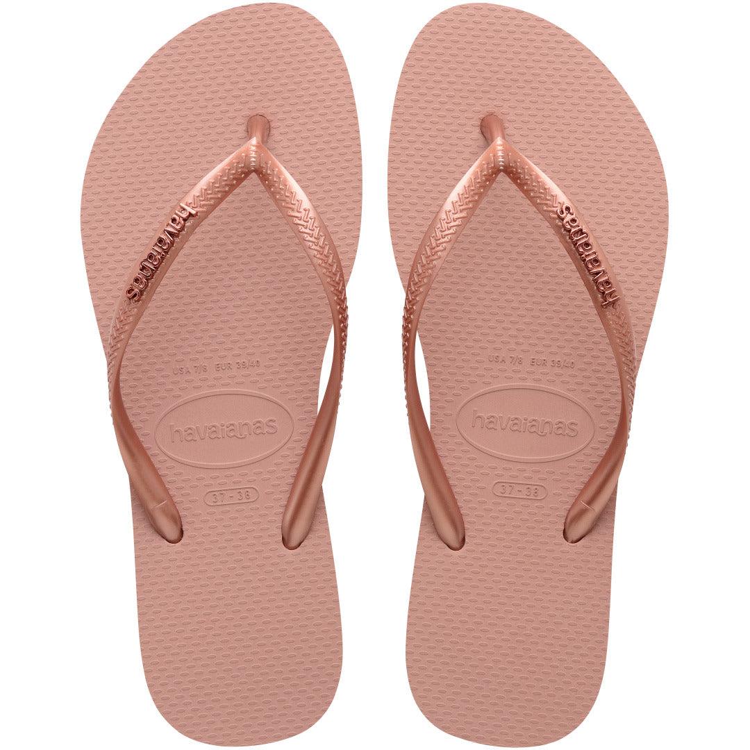 Chinelo  Slim Logo Metálico Feminino Confortável Elegante Verão Praia