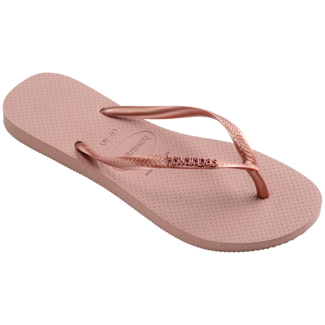 Chinelo  Slim Logo Metálico Feminino Confortável Elegante Verão Praia