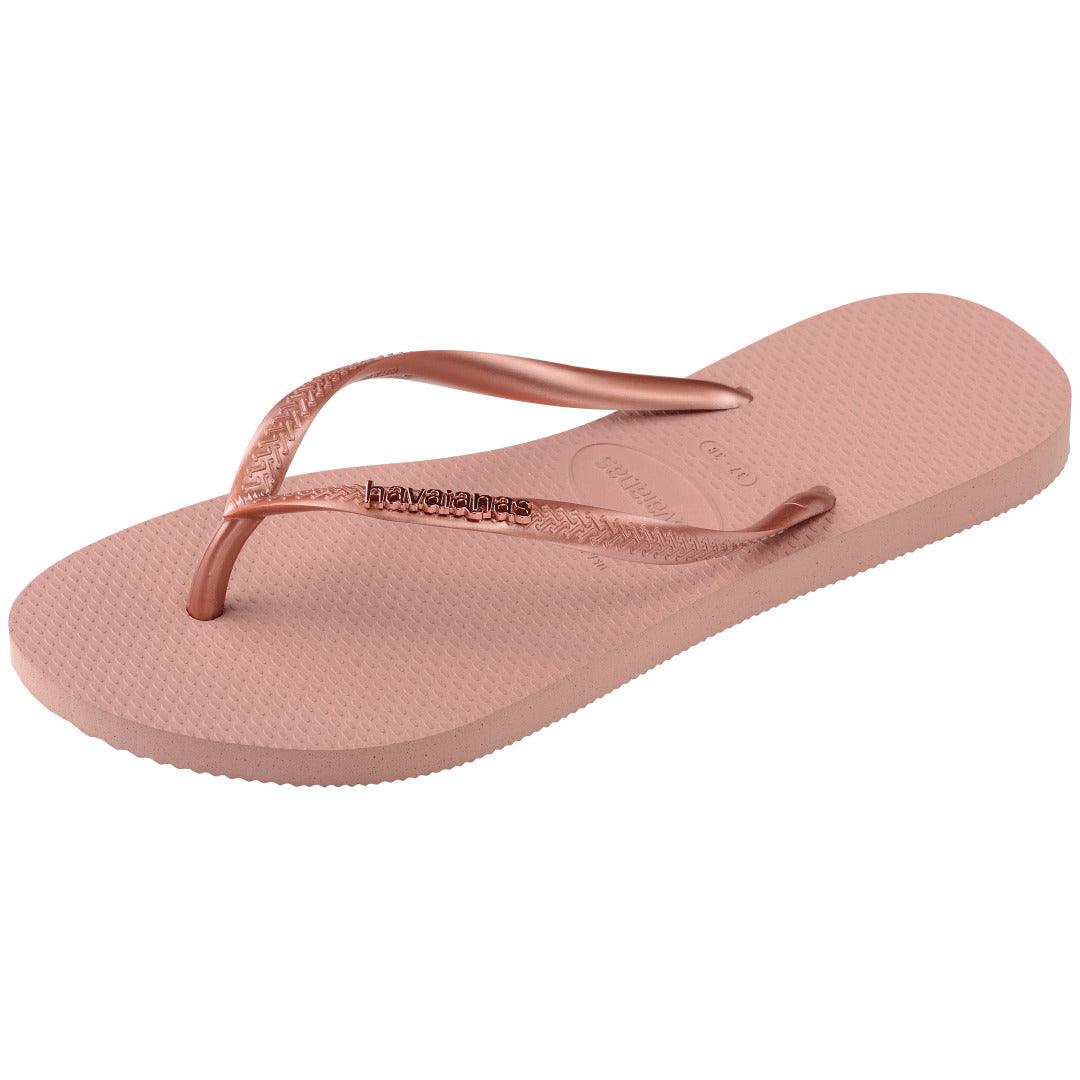 Chinelo  Slim Logo Metálico Feminino Confortável Elegante Verão Praia