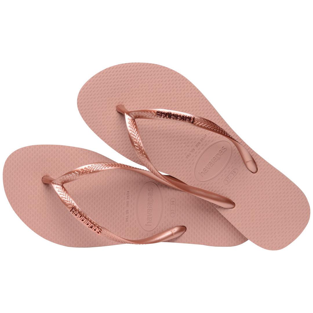 Chinelo  Slim Logo Metálico Feminino Confortável Elegante Verão Praia