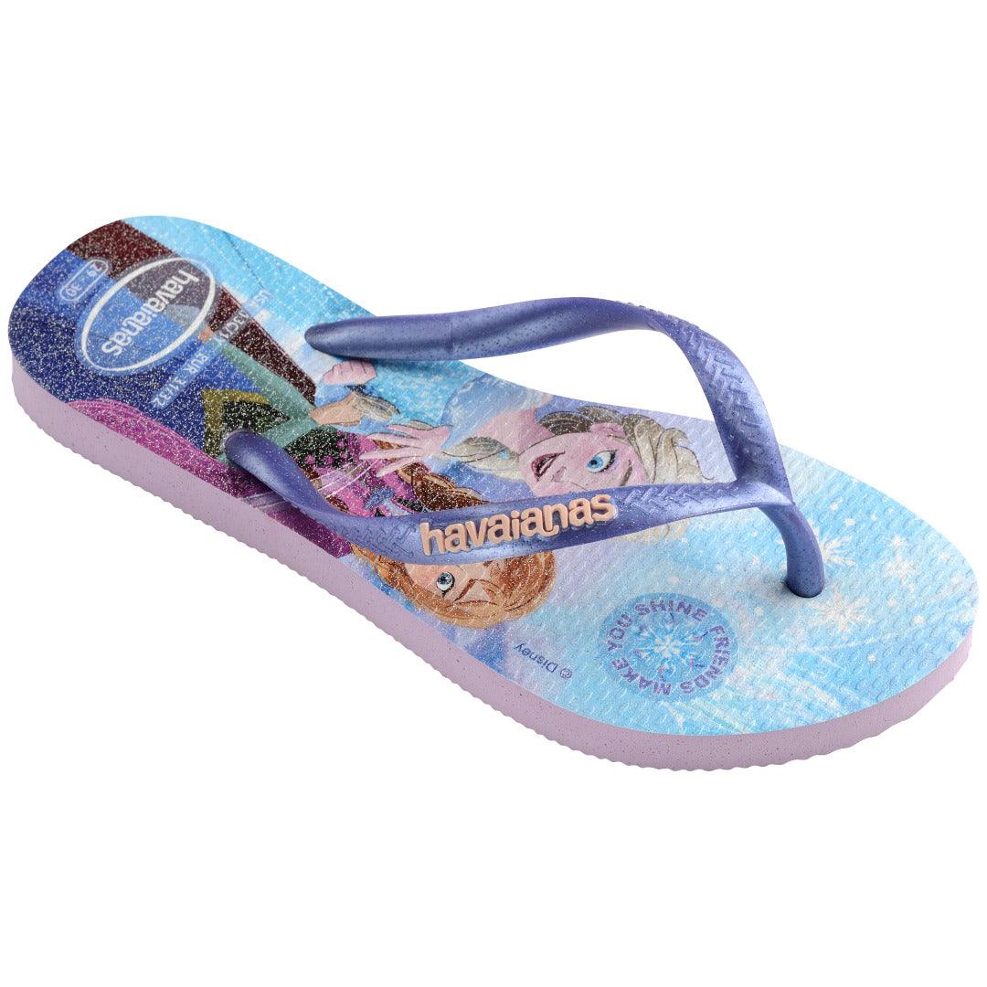 Chinelo  Infantil Slim Princesas Disney Roxo Glitter Conforto Meninas