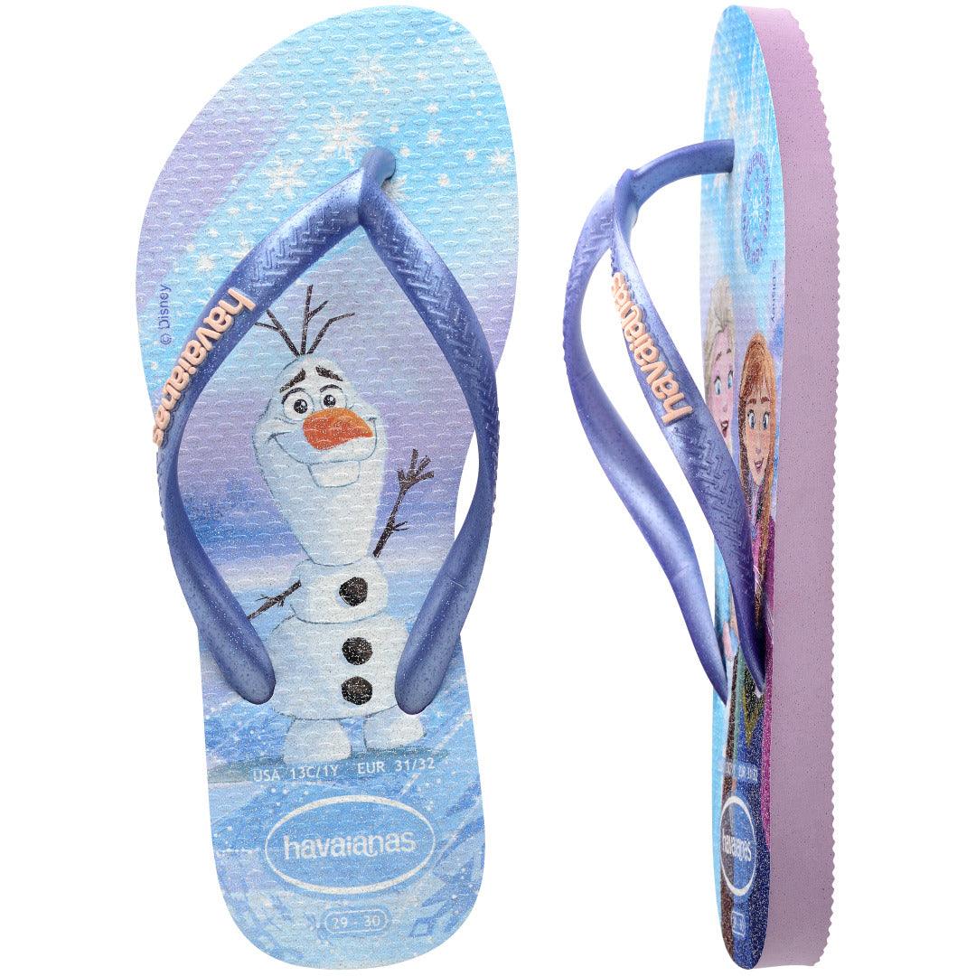 Chinelo  Infantil Slim Princesas Disney Roxo Glitter Conforto Meninas