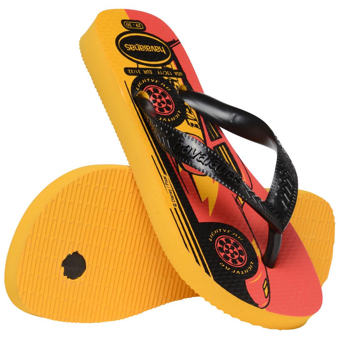 Chinelo  Kids Carros Amarelo Pop Conforto Radicais Original Infantil