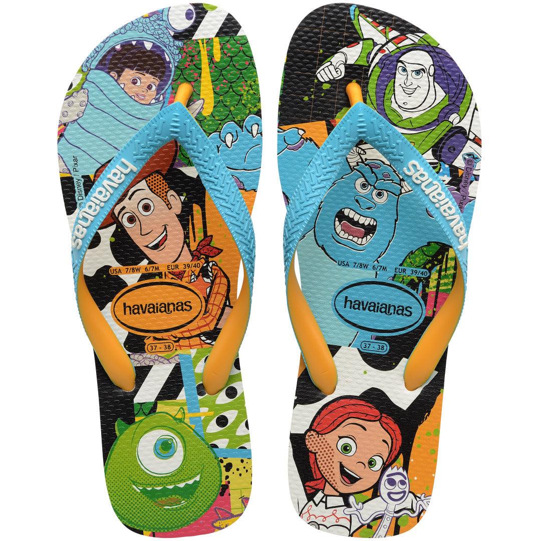 Chinelo  Disney Estiloso Confortável Tiras Largas Bicolores Mickey Pixar Original