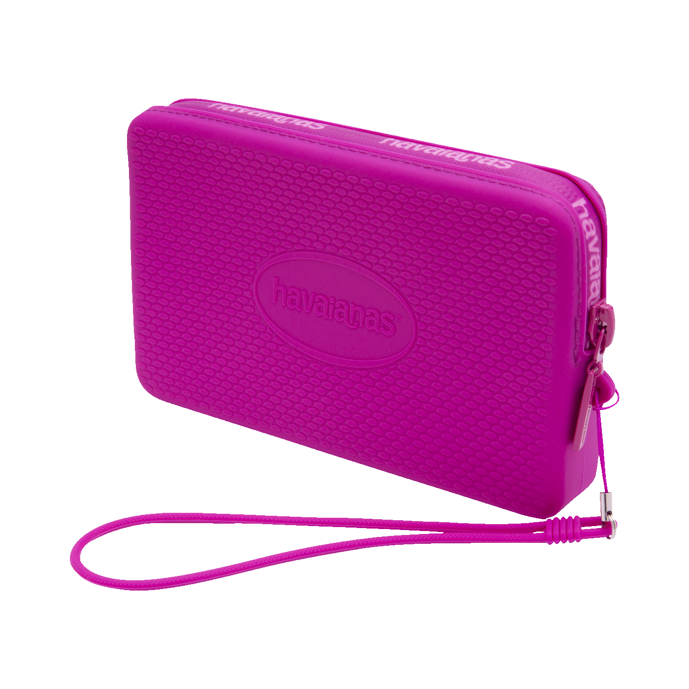 Mini Bag  Logo Silicone Versátil com Zíper e Alça de Pulso