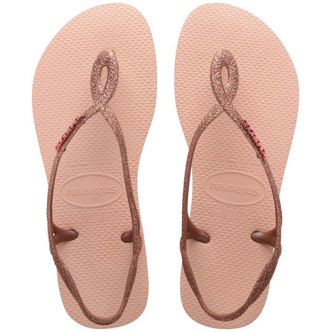 Rasteirinha  Luna Premium Glitter Rosa Ballet: Conforto Tiras Cruzadas Estilo
