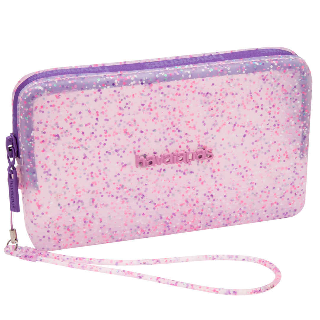 Mini Bag  Super Glitter Roxo Transparente: Brilho e Estilo para Carregar