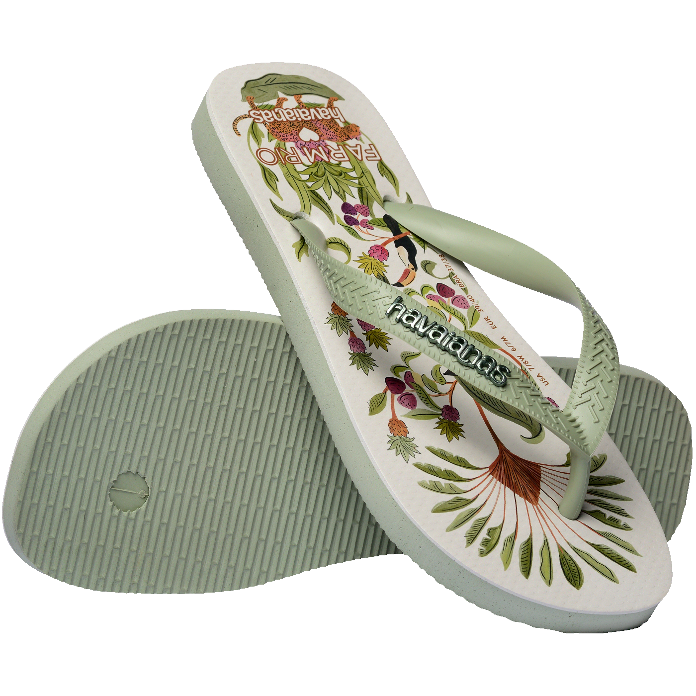Chinelo  Farm Floresta Doce Feminino, Conforto Vibrante para Verão, Estampa Exclusiva